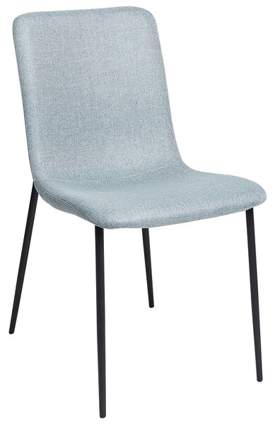 Sada 4 jedálenských stoličiek svetlomodrá látkové čalúnenie polyester železné nohy moderný štýl kuchyňa jedáleň