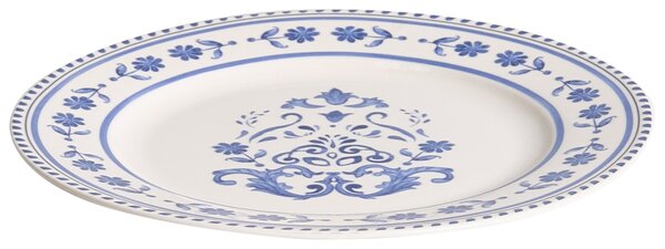 12-dielna sada jedálenského riadu biela modrá porcelán s abstraktným vzorom glazúrovaný povrch servis pre 4 osoby kuchyňa jedáleň