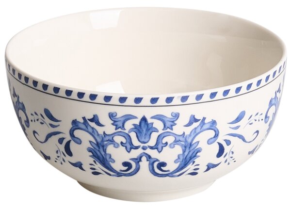 12-dielna sada jedálenského riadu biela modrá porcelán s abstraktným vzorom glazúrovaný povrch servis pre 4 osoby kuchyňa jedáleň