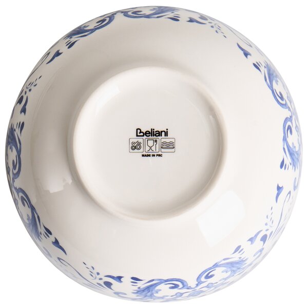 12-dielna sada jedálenského riadu biela modrá porcelán s abstraktným vzorom glazúrovaný povrch servis pre 4 osoby kuchyňa jedáleň