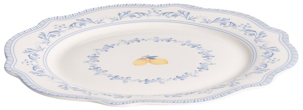 12-dielna sada jedálenského riadu biela modrá porcelán so stredomorským vzorom glazúrovaný povrch servis pre 4 osoby kuchyňa jedáleň