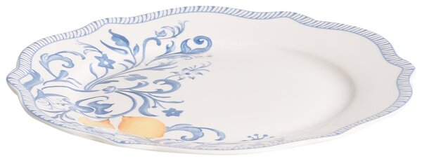 12-dielna sada jedálenského riadu biela modrá porcelán so stredomorským vzorom glazúrovaný povrch servis pre 4 osoby kuchyňa jedáleň