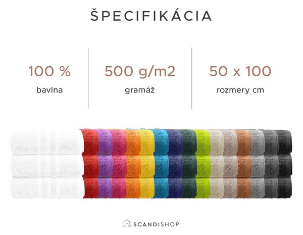 Uterák Comfort 50 x 100 cm čierny, 100% bavlna