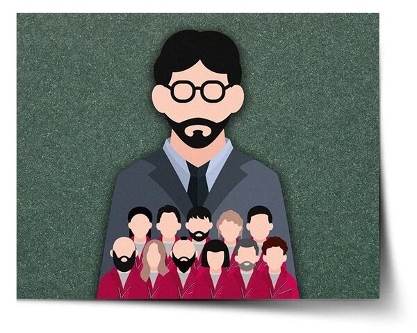 Sablio Plagát Money heist Profesor a jeho tím Zelená - 60x40 cm