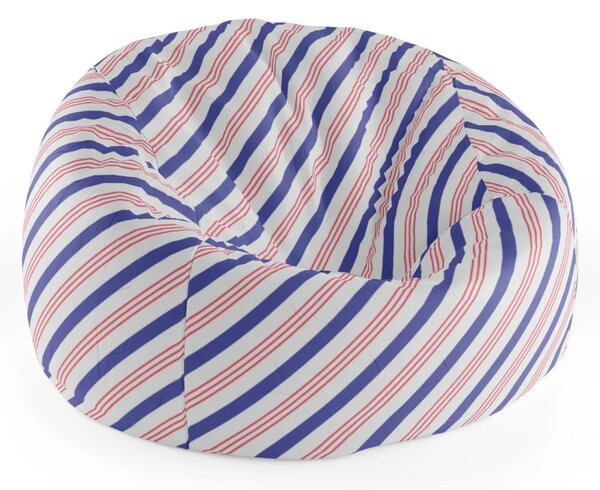 Sablio Sedací vak Cocoon Modro-červené pruhy - 75 x 45 x 35 cm