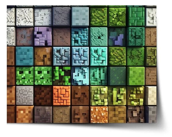 Sablio Plagát Blocks Abstract - 60x40 cm