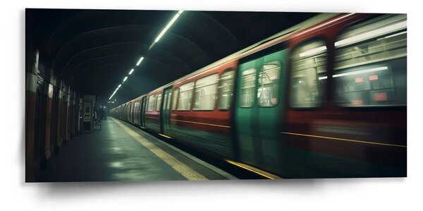 Sablio Obraz Metro na tmavej stanici - 110x50 cm