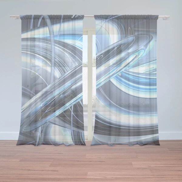 Sablio Záclony Modrá abstrakcia: 2ks 150x250cm