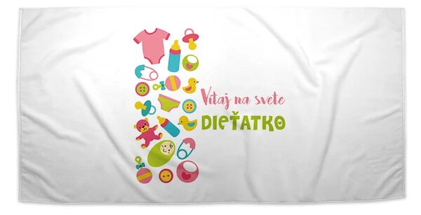 Sablio Uterák Vitaj na svete, dieťatko - 30x50 cm