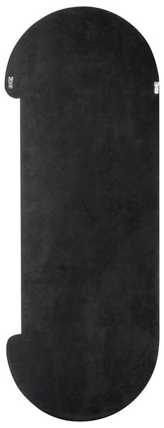 Nástenné zrkadlo čierne MDF zamatový rám sklo 54 x 158 cm oválny tvar závesné na stenu moderný štýl