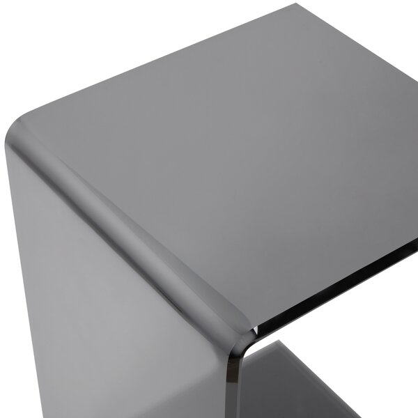 Odkladací stolík čierny priehľadný bezpečnostné sklo 40 x 61 cm obdĺžnikový tvar konzolový moderný glamour štýl obývačka