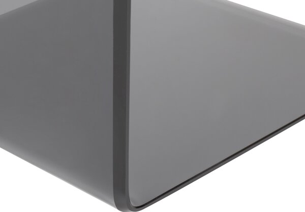 Odkladací stolík čierny priehľadný bezpečnostné sklo 40 x 61 cm obdĺžnikový tvar konzolový moderný glamour štýl obývačka