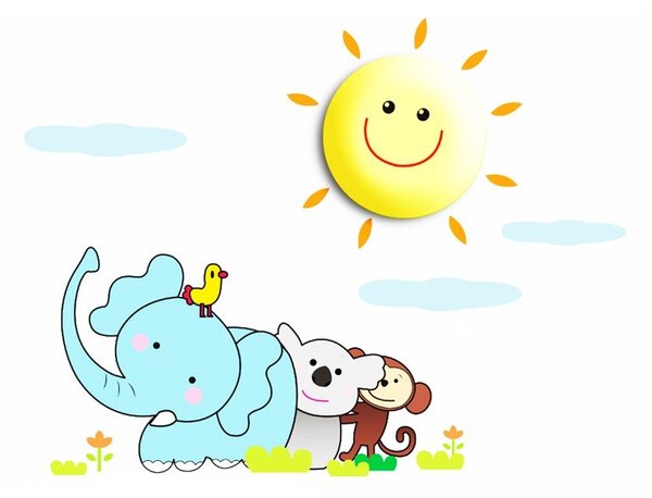 Detské nástenné svietidlo Sunny, 1x žlté plastové tienidlo, ml