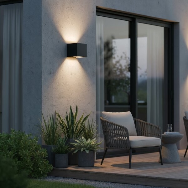 Ideal Lux - LED Vonkajšie nástenné svietidlo ATOM LED/12W/230V IP54 čierna