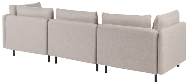 Modulárna 3-miestna pohovka béžová látková moderný dizajn minimalistický štýl