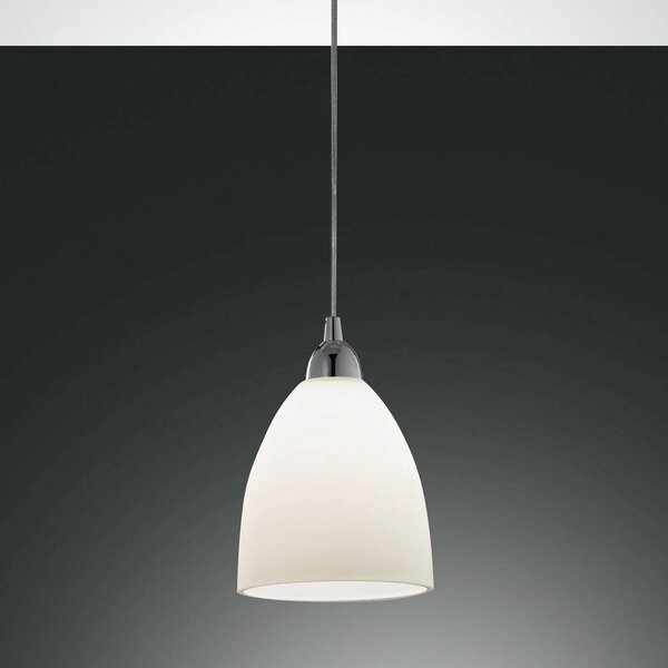 Fabas Luce Sklenená závesná lampa PROVENZA 20 cm biela, Biela / opálová, Obývacia izba / jedáleň, Sklo, Moderný, Závesné svietidlo
