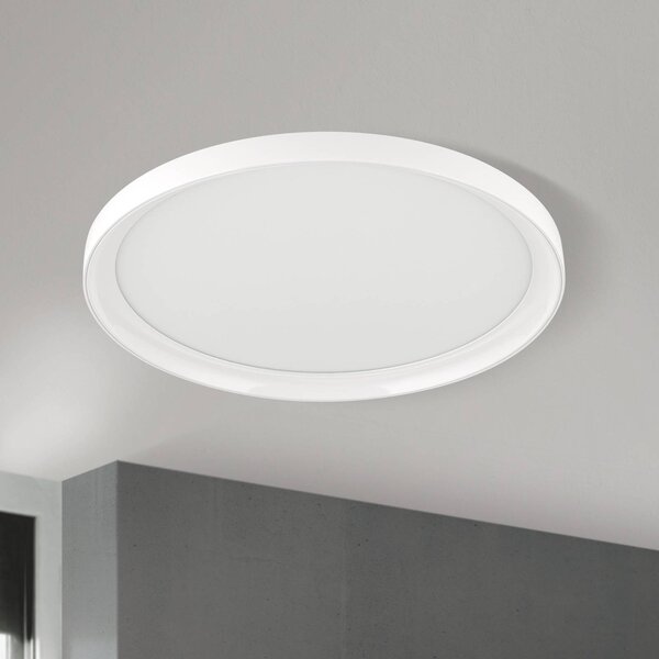 ORION stropné LED svetlo GAMMA, Ø 40 cm, biele, diaľkové ovládanie, stmievateľné, Biela / opálová, Obývacia izba / jedáleň, Hliník, Moderný, Závesné svietidlo