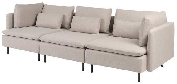 Modulárna 3-miestna pohovka béžová látková moderný dizajn minimalistický štýl