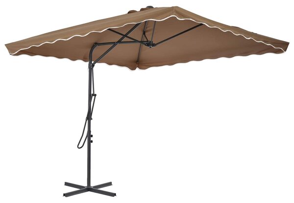 Maison Exclusive - Slnečník s oceľovým stožiarom 250x250 cm Taupe