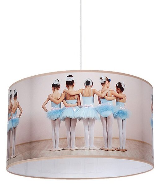 Detské závesné svietidlo Ballerina, 1x plastové tienidlo so vzorom, w