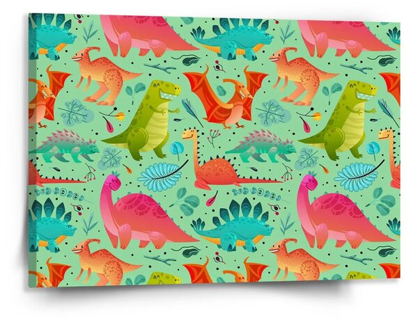 Sablio Obraz Dinosaury v tráve - 60x40 cm