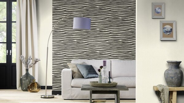 RASCH | Vliesová tapeta na stenu African Queen 751727 | 0,53 x 10,05 m | čierna, biela