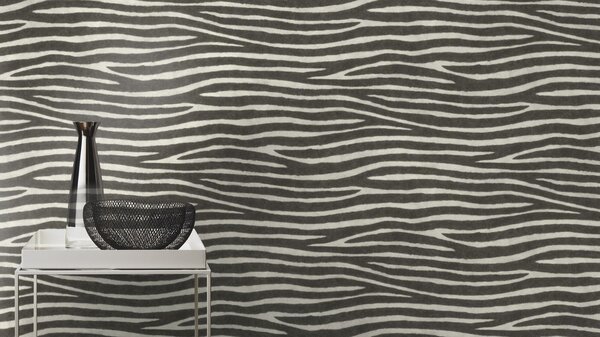 RASCH | Vliesová tapeta na stenu African Queen 751727 | 0,53 x 10,05 m | čierna, biela