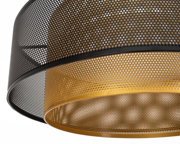 Toolight Toolight, LED závesné stropné svietidlo 40cm APP1000-CP, čierna-zlatá, OSW-07551