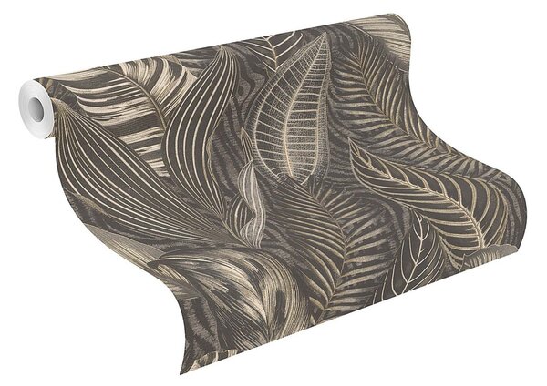 RASCH | Vliesová tapeta na stenu African Queen 751833 | 0,53 x 10,05 m | čierna, šedá, zlatá