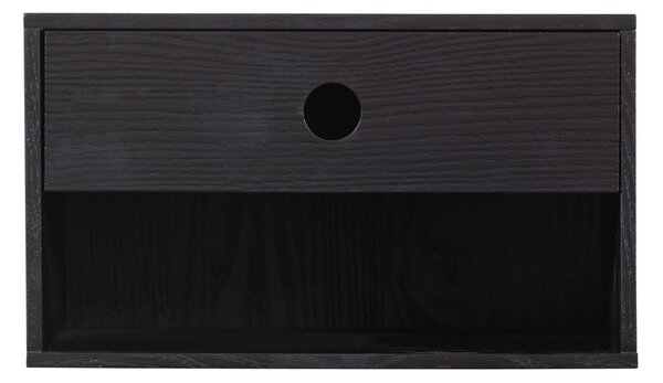 MUZZA Závesný nočný stolík cindy 34 x 30 cm čierny