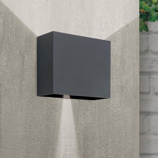 LED nástenná lampa Akzent meniteľný uhol čierna, Hliník / sivá / zinok, kov, Moderný, Nástenné svietidlo