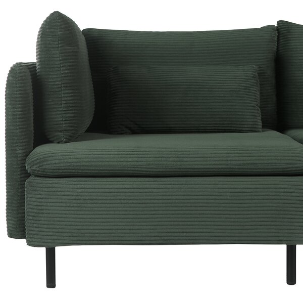 Modulárna 3-miestna pohovka zelená menčestrová moderný dizajn minimalistický štýl