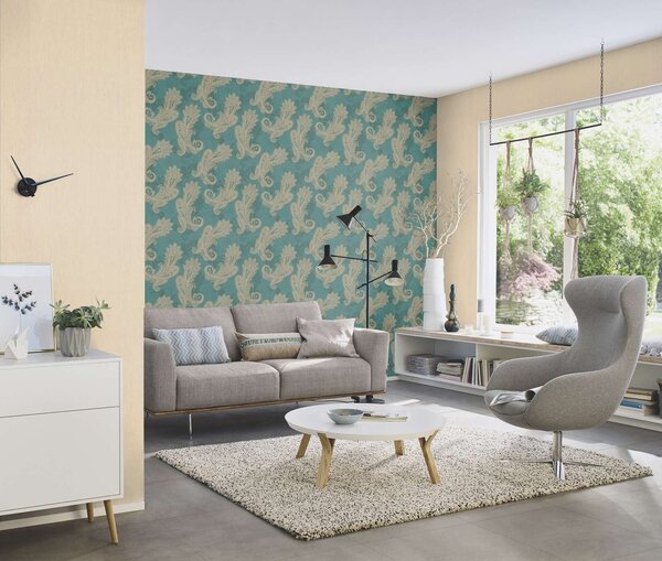 RASCH | Vliesová tapeta na stenu Back to Nature 746037 | 0,53 x 10,05 m | krémová
