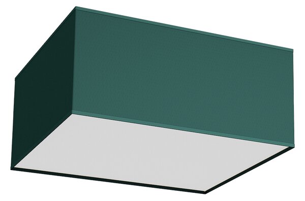 Stropné svietidlo Verde Square, 1x zelené textilné tienidlo, (biele plexisklo), (40 cm)