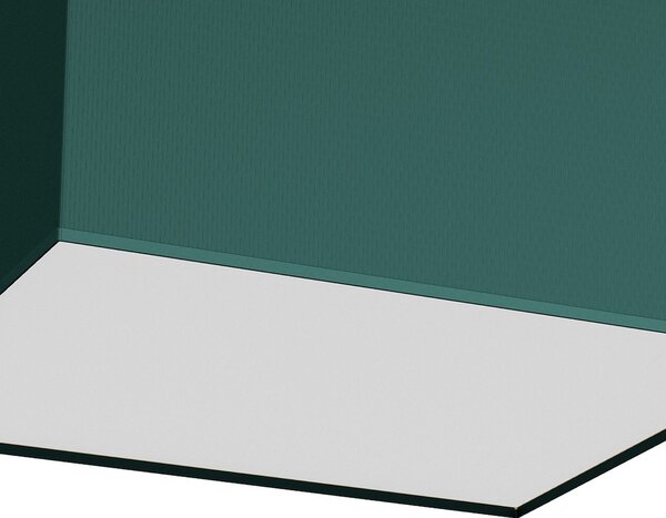 Stropné svietidlo Verde Square, 1x zelené textilné tienidlo, (biele plexisklo), (40 cm)