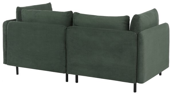 Modulárna 2-miestna pohovka zelená menčestrová moderný dizajn minimalistický štýl