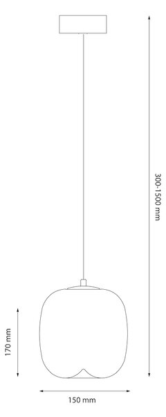 Závesné svietidlo Vaso, 1x biele sklenené tienidlo, (fi 15cm), w