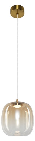 Závesné svietidlo Vaso, 1x jantárové sklenené tienidlo, (fi 15cm), g
