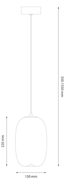 Závesné svietidlo Vaso, 1x biele sklenené tienidlo, (fi 13cm), w