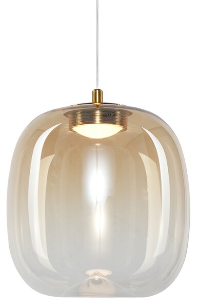 Závesné svietidlo Vaso, 1x jantárové sklenené tienidlo, (fi 15cm), g