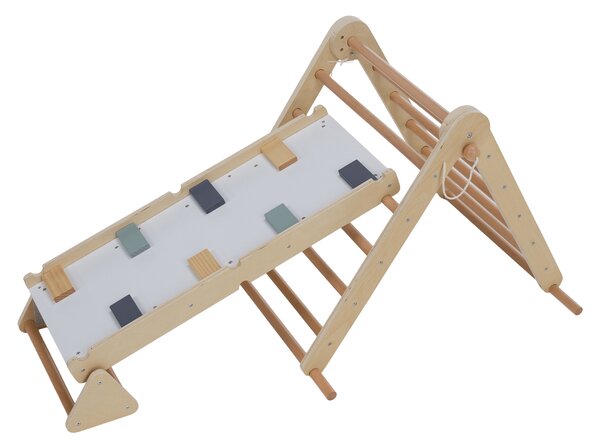 KONDELA Montessori Piklerovej trojuholník 3v1, prírodná/mix farieb, OPRIN