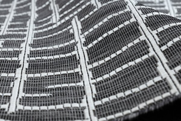 Dywany Łuszczów , Kusový koberec Sion Sisal Trellis 22144 black/ecru – na von aj na doma, 80x150, šedá, chodba / predsieň