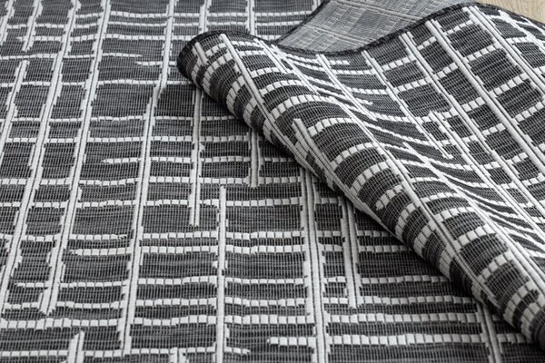 Dywany Łuszczów , Kusový koberec Sion Sisal Trellis 22144 black/ecru – na von aj na doma, 80x150, šedá, chodba / predsieň