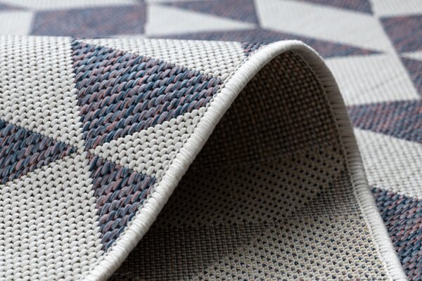 Dywany Łuszczów, Kusový koberec Sion Sisal Triangles 22373 ecru/blue-pink – na von aj na doma, 80x150, viacfarebná, chodba / predsieň