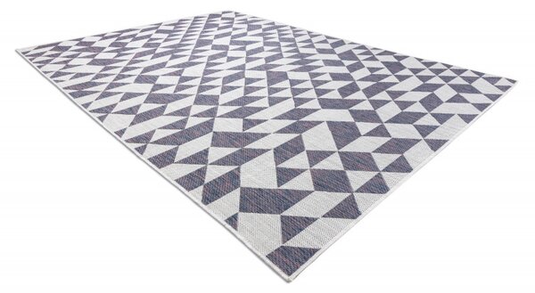 Dywany Łuszczów, Kusový koberec Sion Sisal Triangles 22373 ecru/blue-pink – na von aj na doma, 80x150, viacfarebná, chodba / predsieň