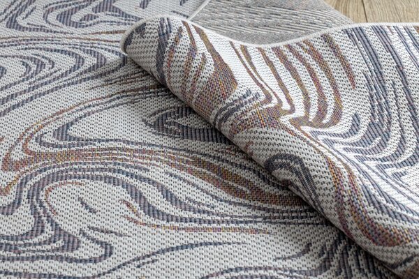 Dywany Łuszczów , Kusový koberec Sion Sisal Waves 2836 ecru/blue/pink – na von aj na doma, 80x150, viacfarebná, chodba / predsieň