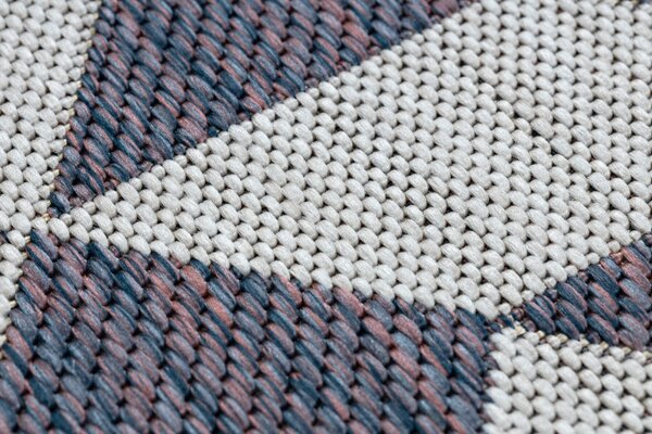 Dywany Łuszczów, Kusový koberec Sion Sisal Triangles 22373 ecru/blue-pink – na von aj na doma, 80x150, viacfarebná, chodba / predsieň