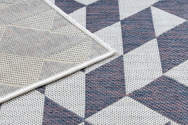 Dywany Łuszczów, Kusový koberec Sion Sisal Triangles 22373 ecru/blue-pink – na von aj na doma, 80x150, viacfarebná, chodba / predsieň