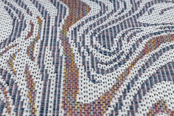Dywany Łuszczów , Kusový koberec Sion Sisal Waves 2836 ecru/blue/pink – na von aj na doma, 80x150, viacfarebná, chodba / predsieň