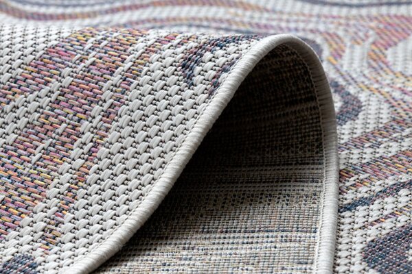 Dywany Łuszczów , Kusový koberec Sion Sisal Waves 2836 ecru/blue/pink – na von aj na doma, 80x150, viacfarebná, chodba / predsieň